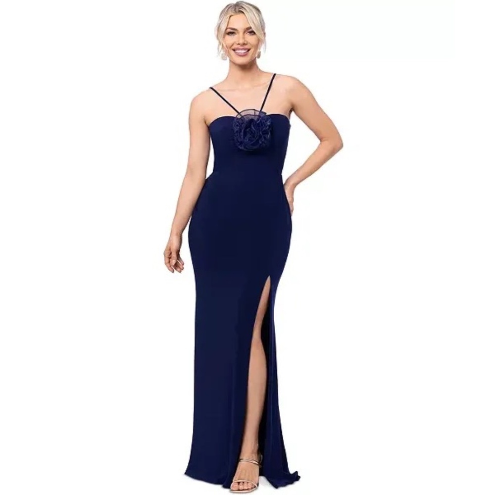 NWT Xscape Rosette Halter Gown - size 12